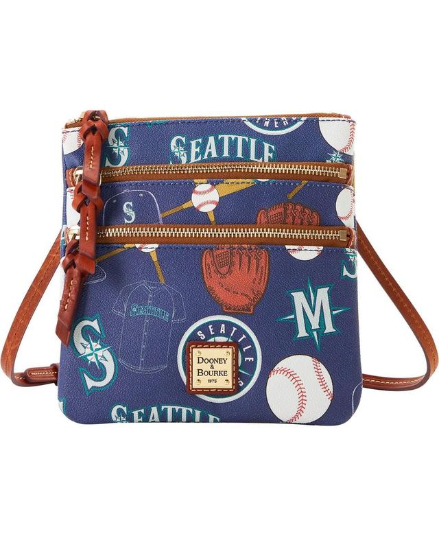 Womens Dooney & Bourke Seattle Mariners Game Day Triple Zip Crossbody Purse Product Image