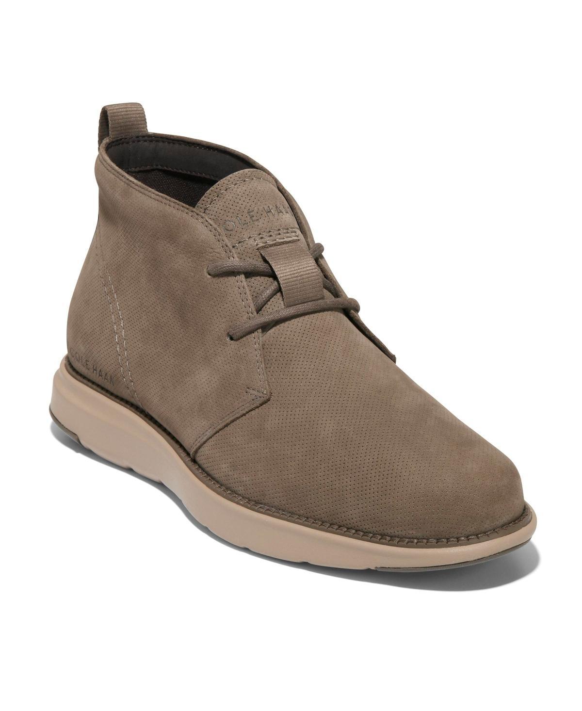 Cole Haan Mens Grand Atlantic Perforated Suede Chukka Boots - Brown Product Image