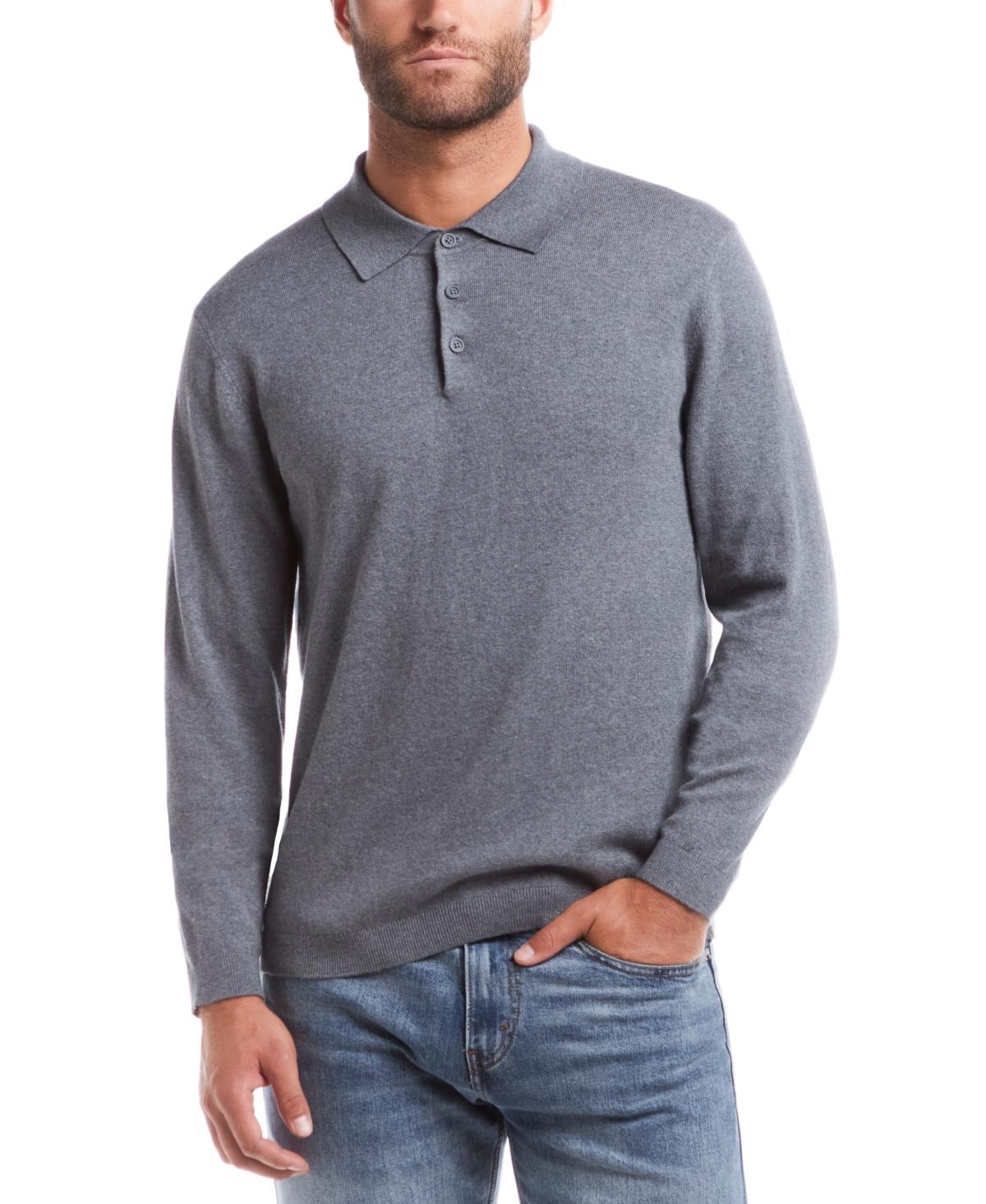 Weatherproof Vintage Mens Long Sleeve Cotton Cashmere Polo Sweater Product Image