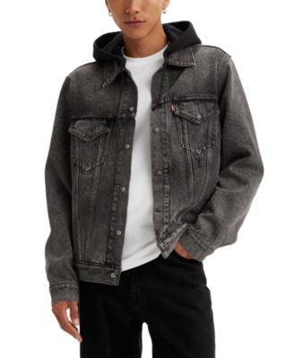 Levis Mens Relaxed-Fit Hooded Trucker Jacket Product Image