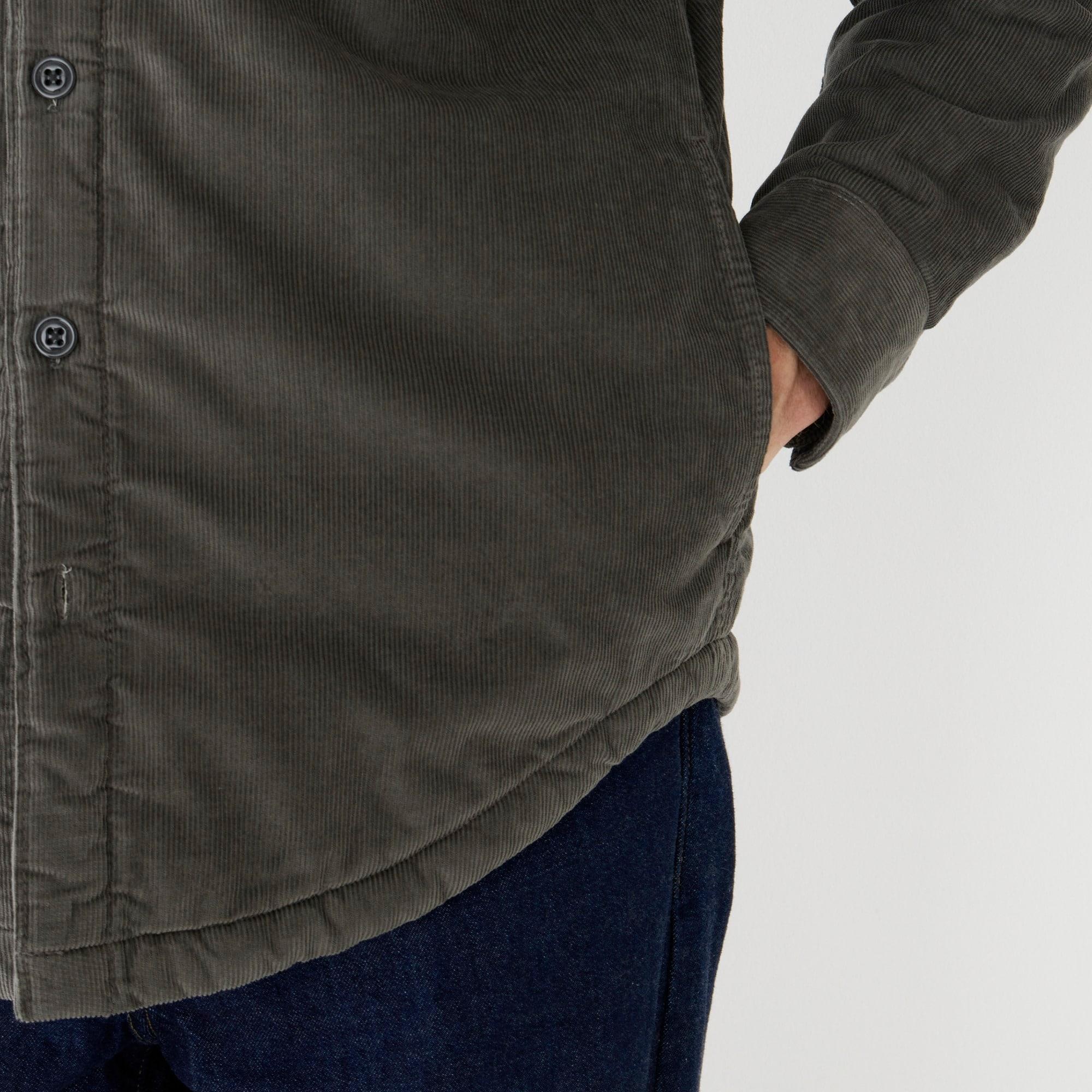 Sherpa-lined corduroy shirt-jacket Product Image