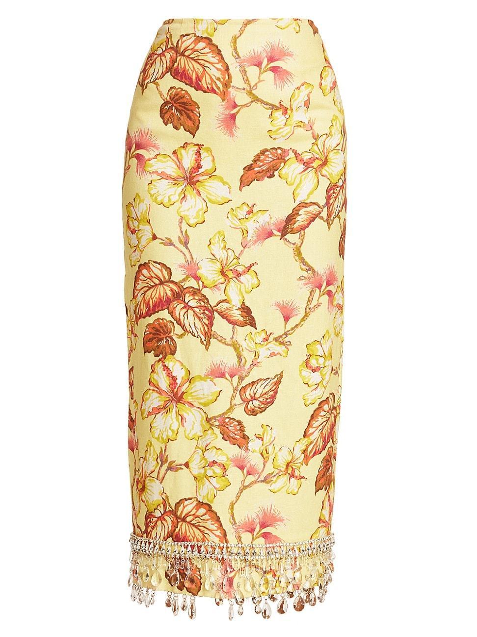 Womens Matchmaker Floral Diamante Midi-Skirt Product Image