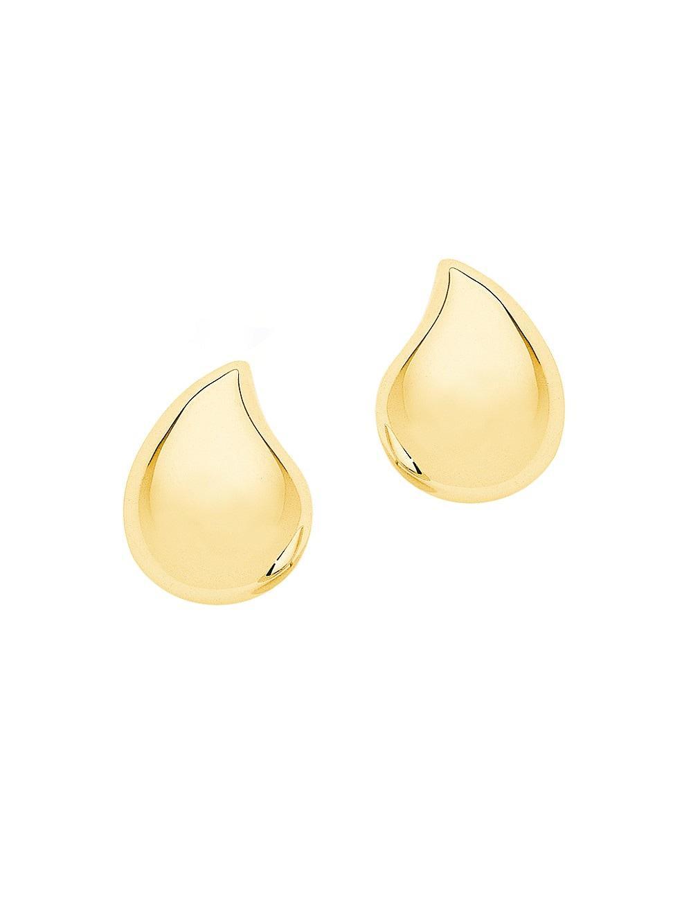 Womens Signature Wave 18K Yellow Gold Large Stud Earrings Product Image