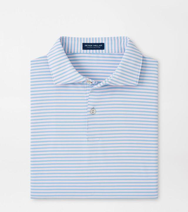 Peter Millar Mens Sawyer Performance Jersey Polo | Color: Blue Frost | Size: M Product Image