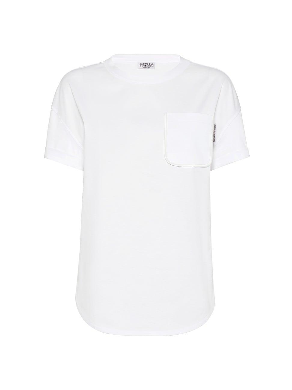 Womens Cotton Jersey T-Shirt with Shiny Tab Product Image