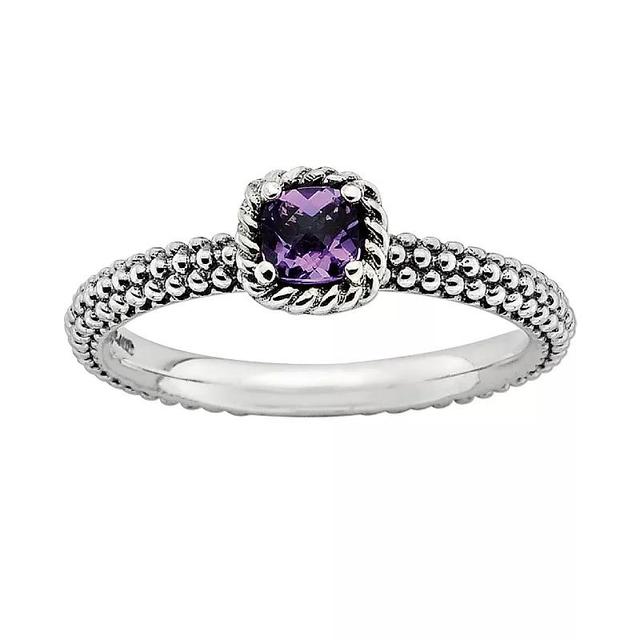 Stacks & Stones Sterling Silver Amethyst Stack Ring, Womens Purple Product Image