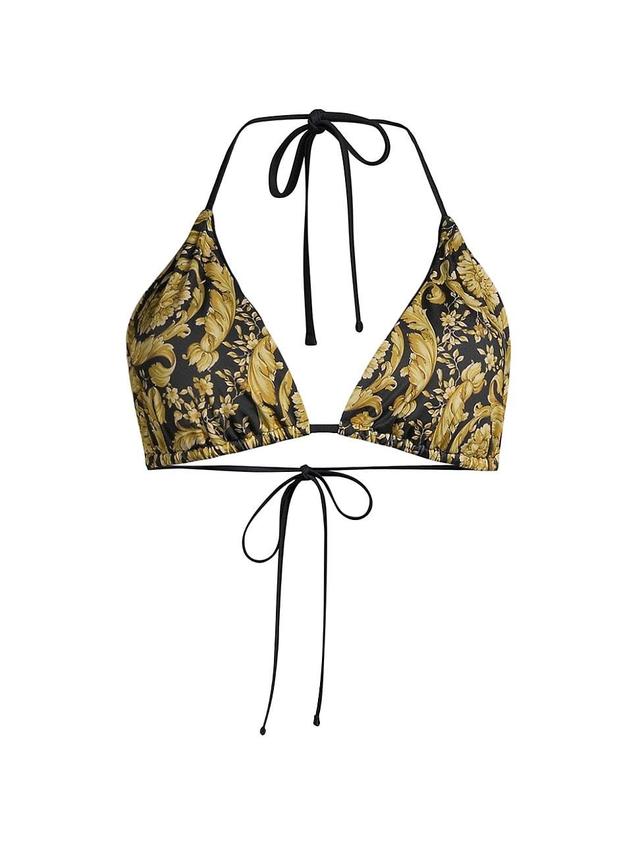 Versace Barocco Print Triangle Bikini Top Product Image