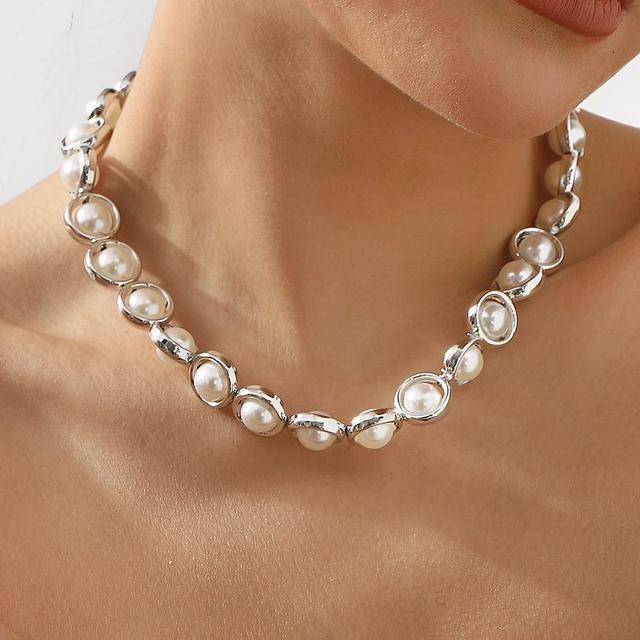 Faux Pearl Beaded Necklace Product Image