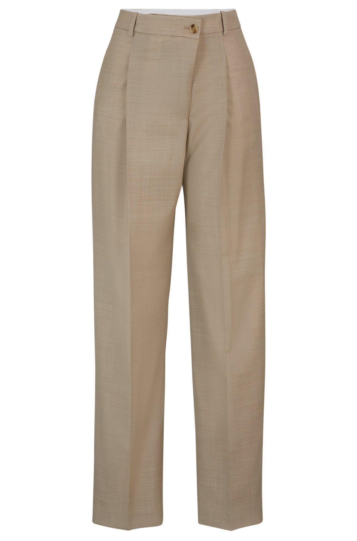 Straight-fit regular-rise trousers in virgin wool Product Image