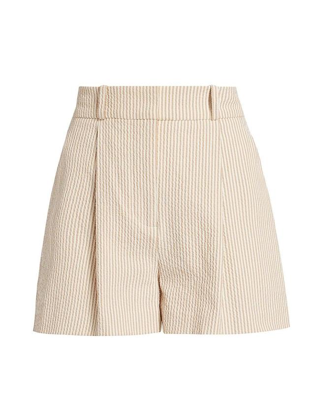 Womens Haina Seersucker Pleated Shorts Product Image