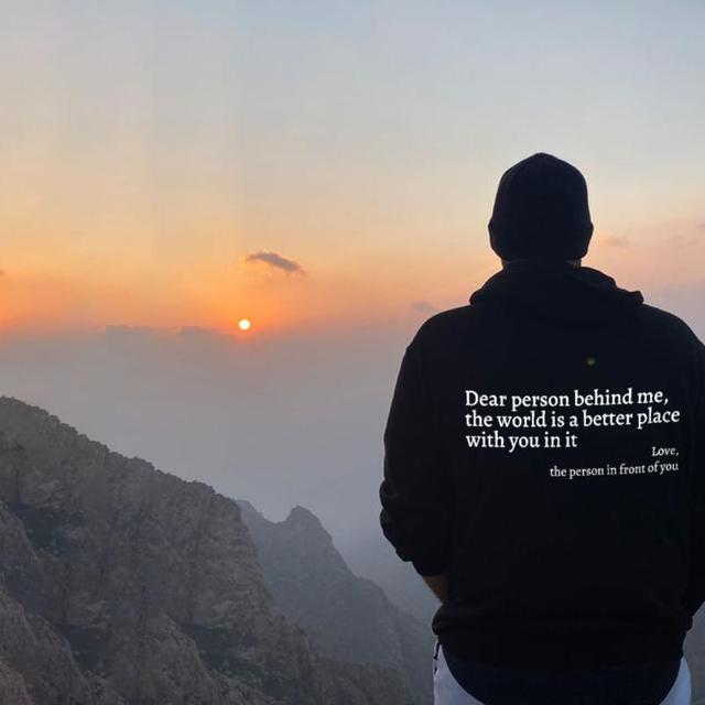 Dear Person Behind Me Print Graphic Hoodie Product Image