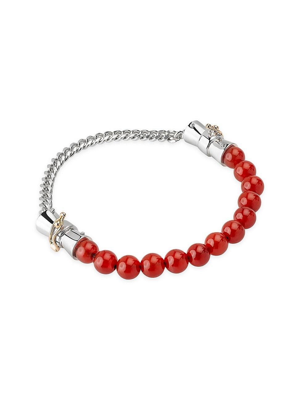 Mens Epico Carnelian & Sterling Silver Bracelet Product Image