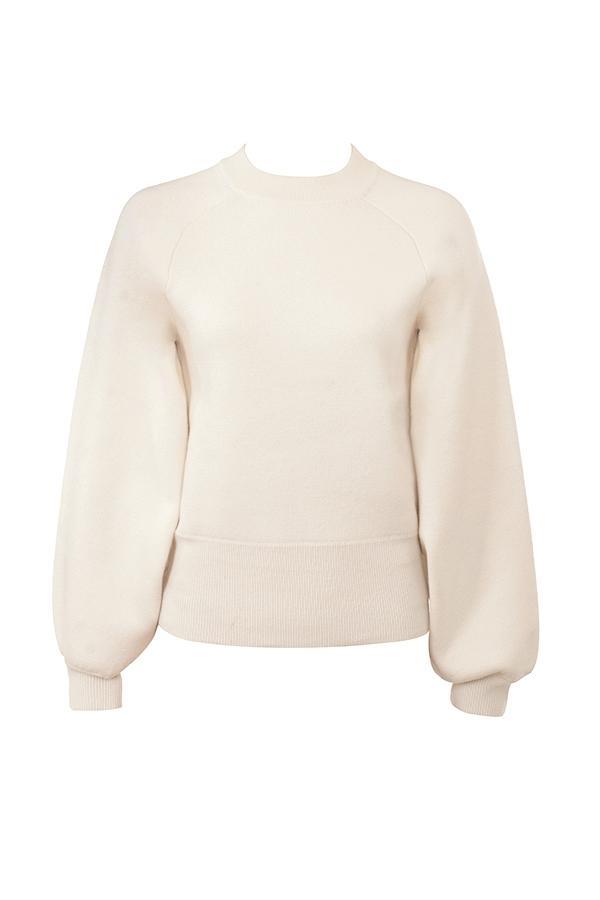 Rosina Cream Wool Cashmere Flounce Mini Skirt Product Image