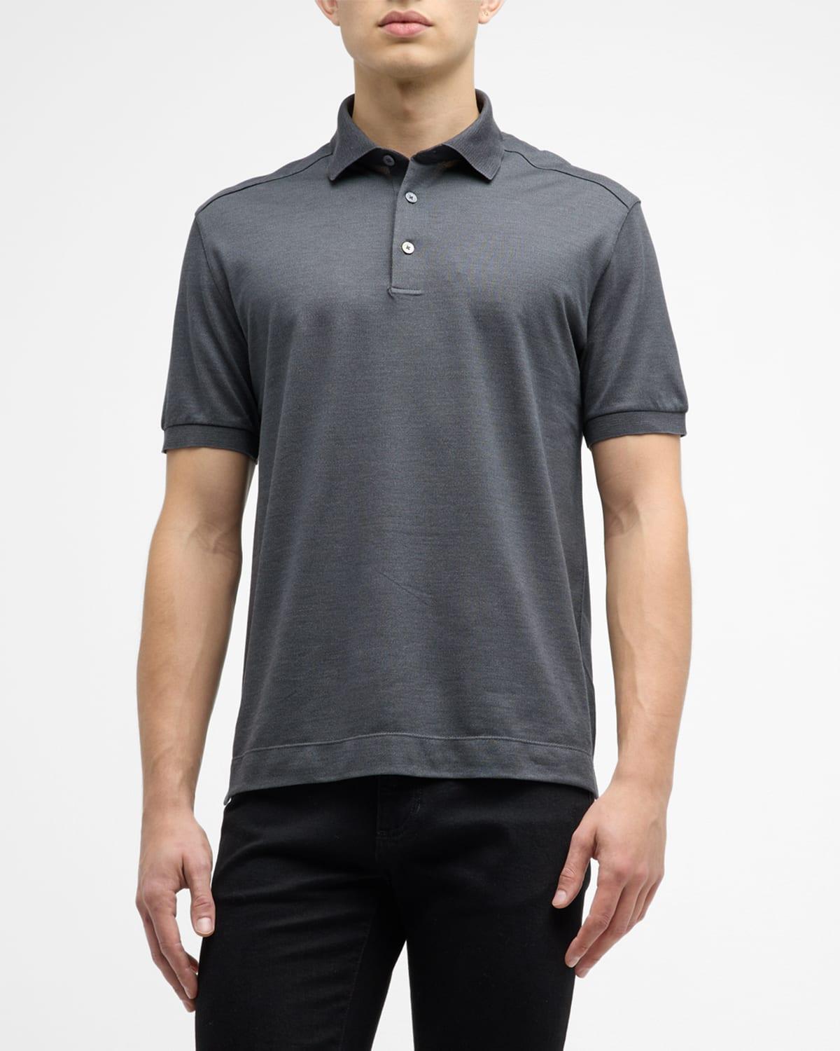 Mens Cotton-Silk Polo Shirt Product Image