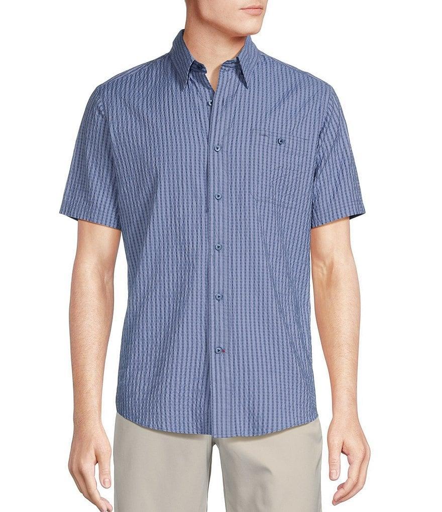 Cremieux Blue Label Performance Stretch Stripe Seersucker Short Sleeve Woven Shirt Product Image