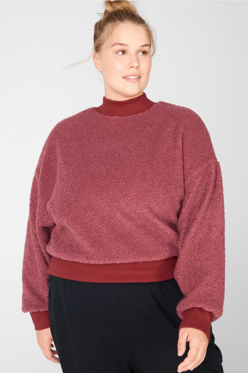 Fabletics Malia Polar Fleece Pullover Womens red plus Size 4X product image