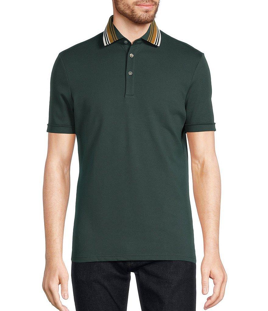 Murano Verdant Vibes Collection Liquid Luxury Slim Fit Solid Short Sleeve Polo Shirt Product Image