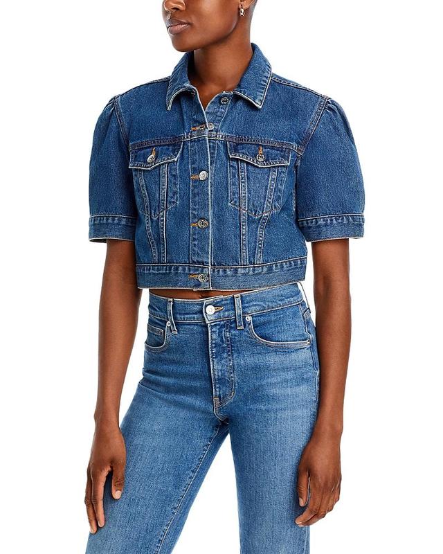 Veronica Beard Raina Short Sleeve Denim Jacket Product Image