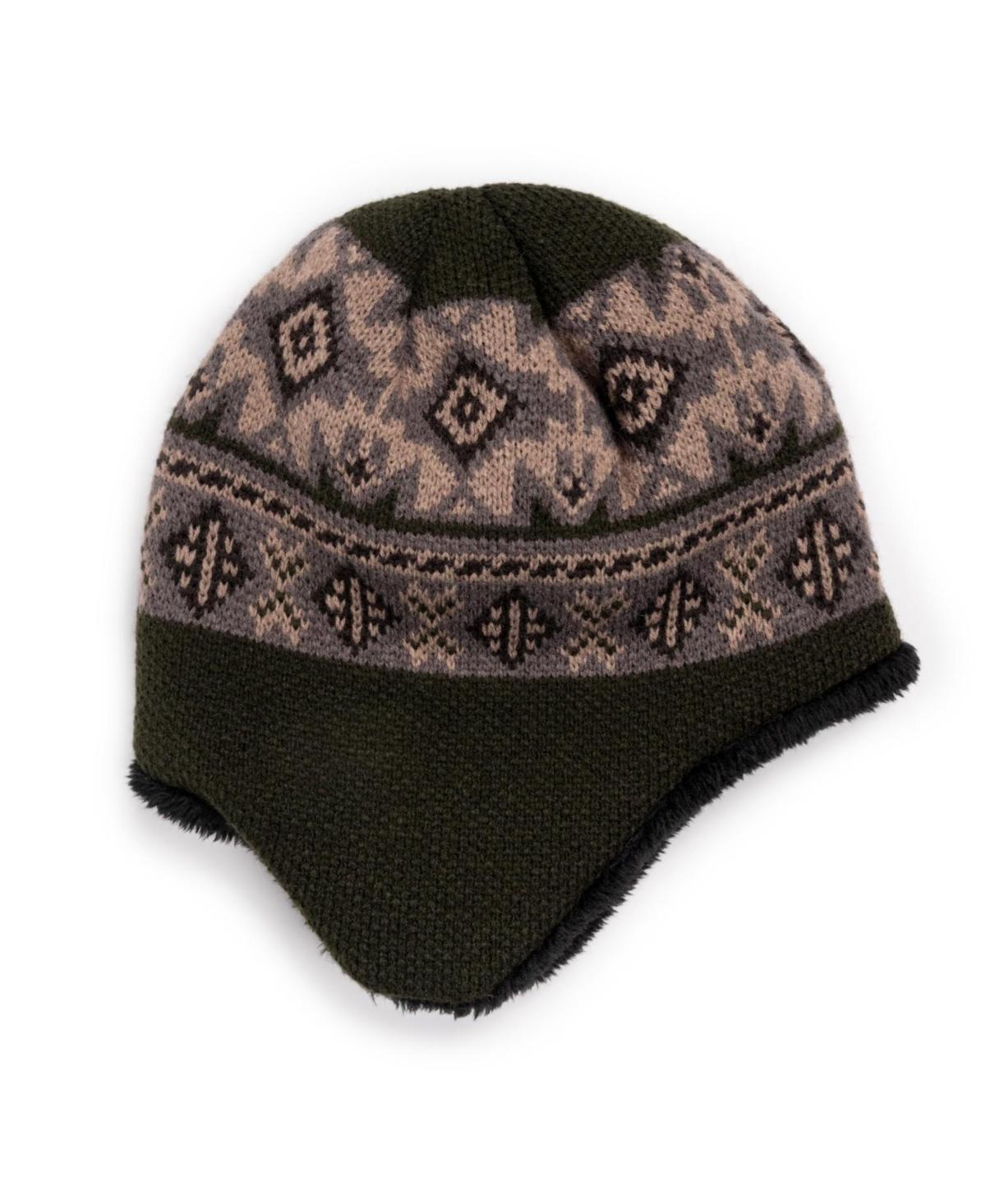 Mens MUK LUKS Earflap Beanie, Sleeping Green Product Image