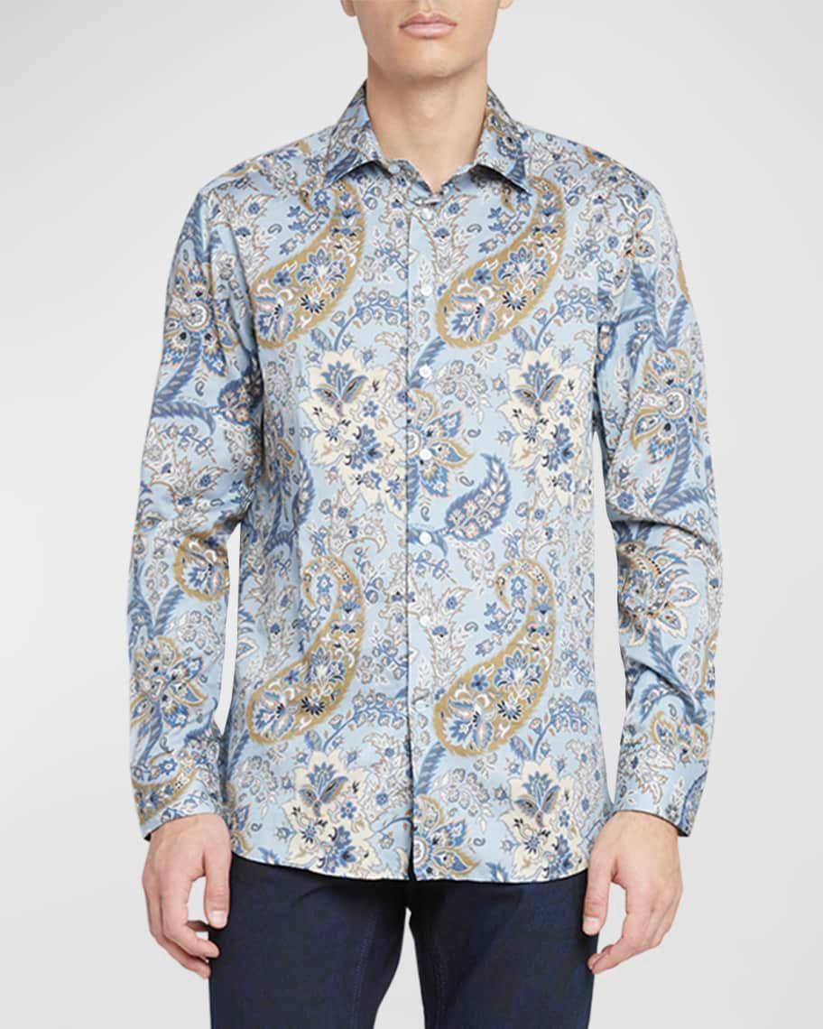 Men's Paisley Button-Down Shirt Product Image