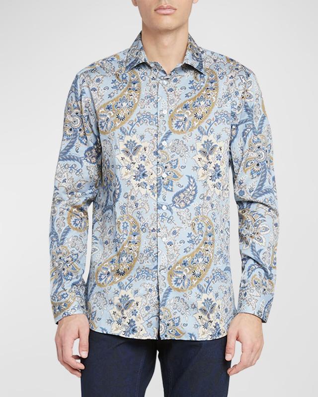 Men's Paisley Button-Down Shirt Product Image