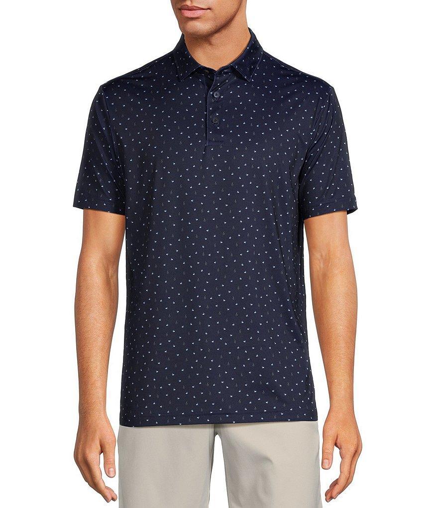 Cremieux Blue Label Big & Tall Performance Stretch Fish Print Short Sleeve Polo Shirt Product Image