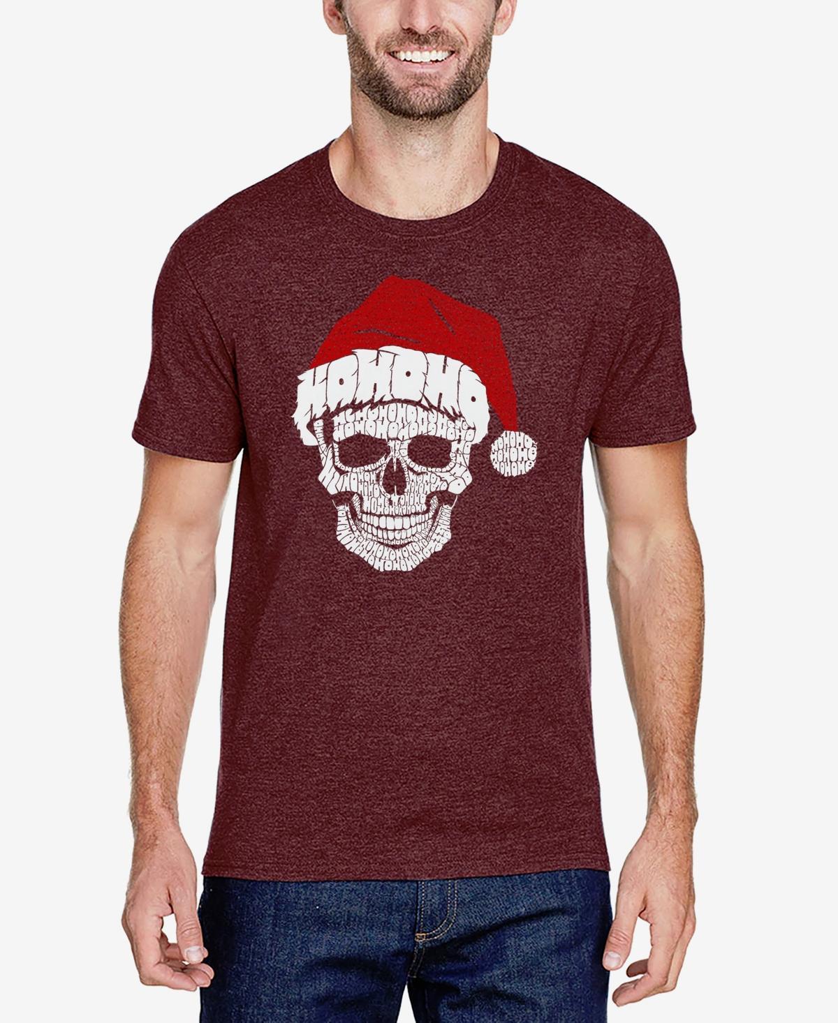 La Pop Art Mens Santa Skull Premium Blend Word Art T-Shirt Product Image