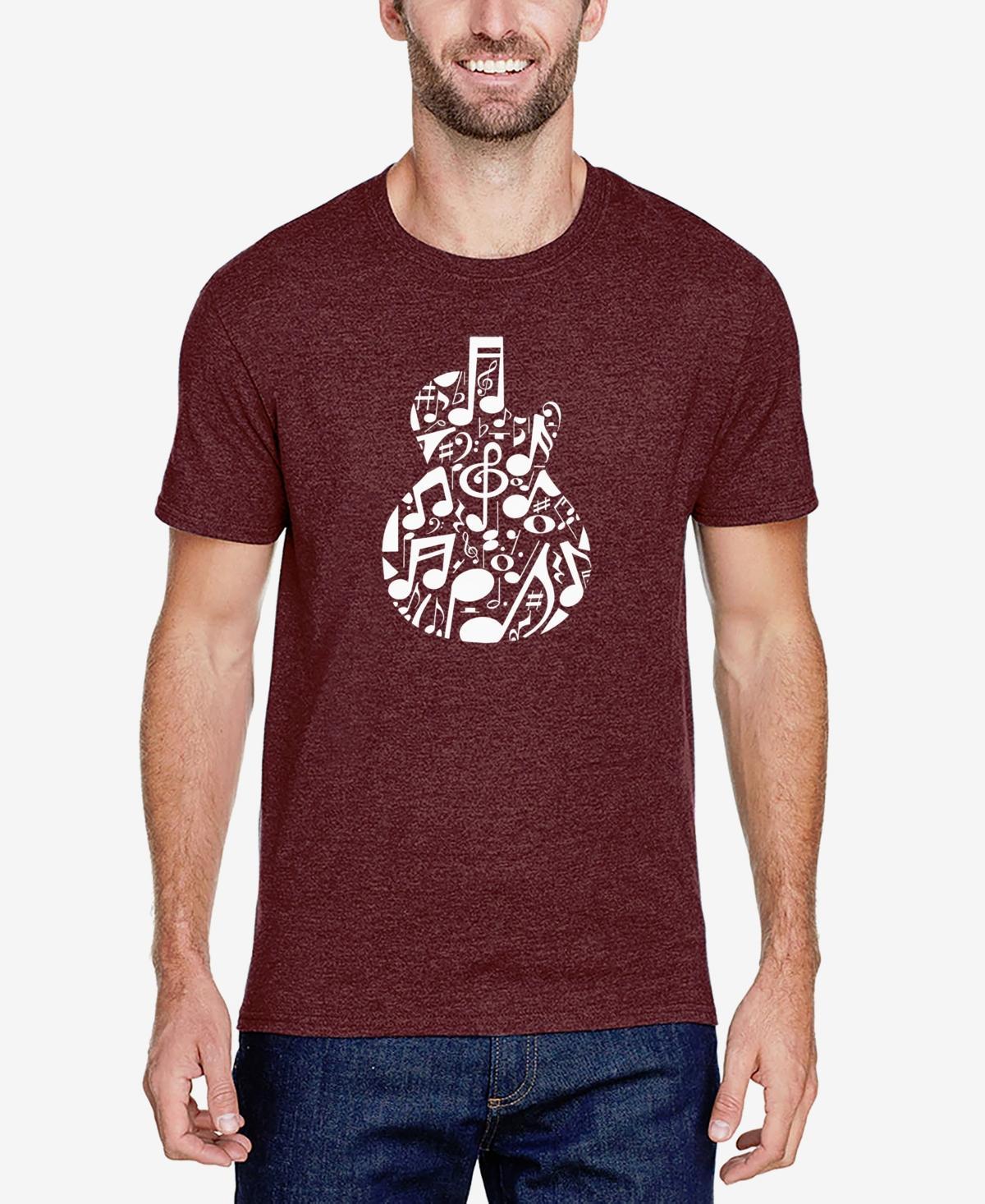 La Pop Art Mens Music Notes Guitar Premium Blend Word Art T-shirt Product Image