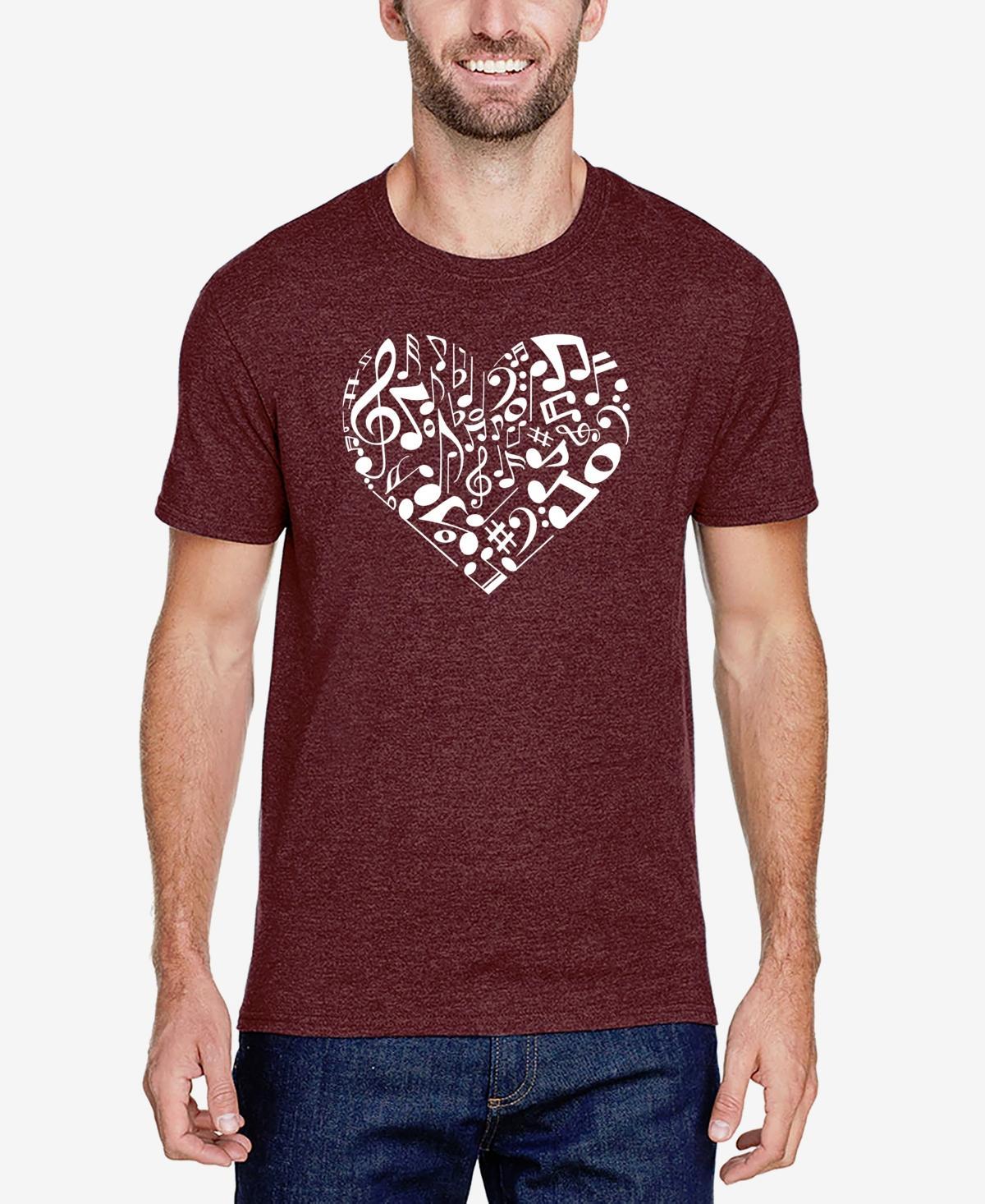 Mens Premium Blend Word Art Heart Notes T-shirt Product Image