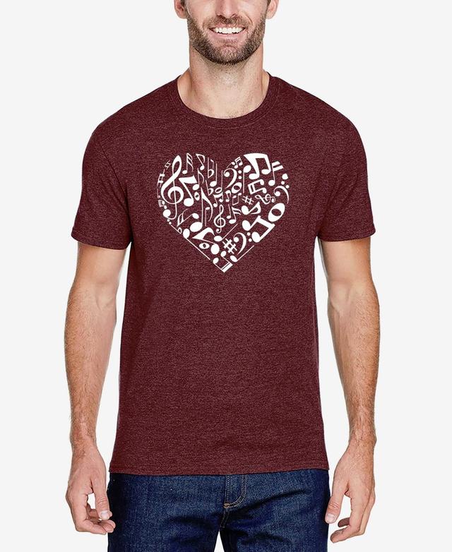 Mens Premium Blend Word Art Heart Notes T-shirt Product Image