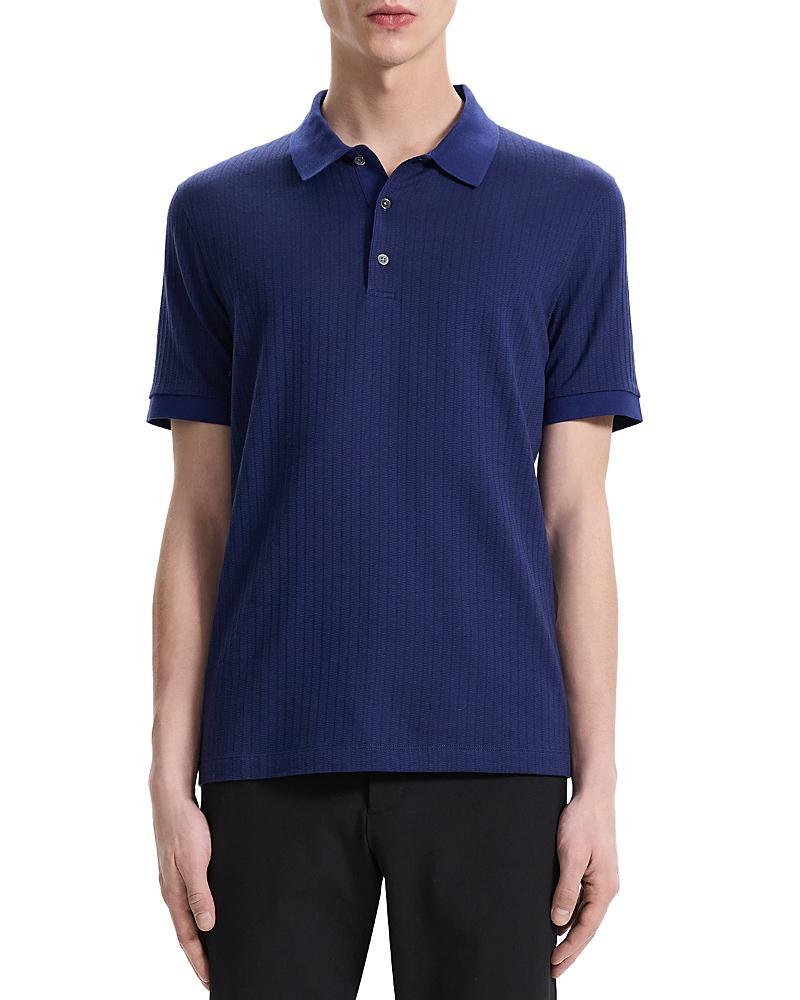 Theory Zelig Jacquard Stripe Cotton Polo Product Image