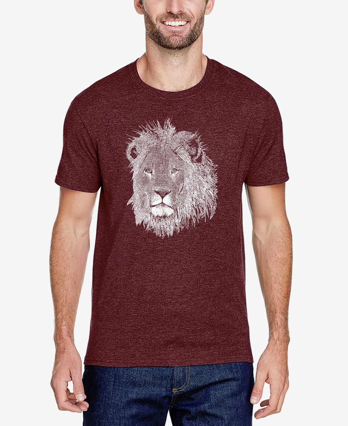 Mens Premium Blend Word Art Lion T-shirt Product Image