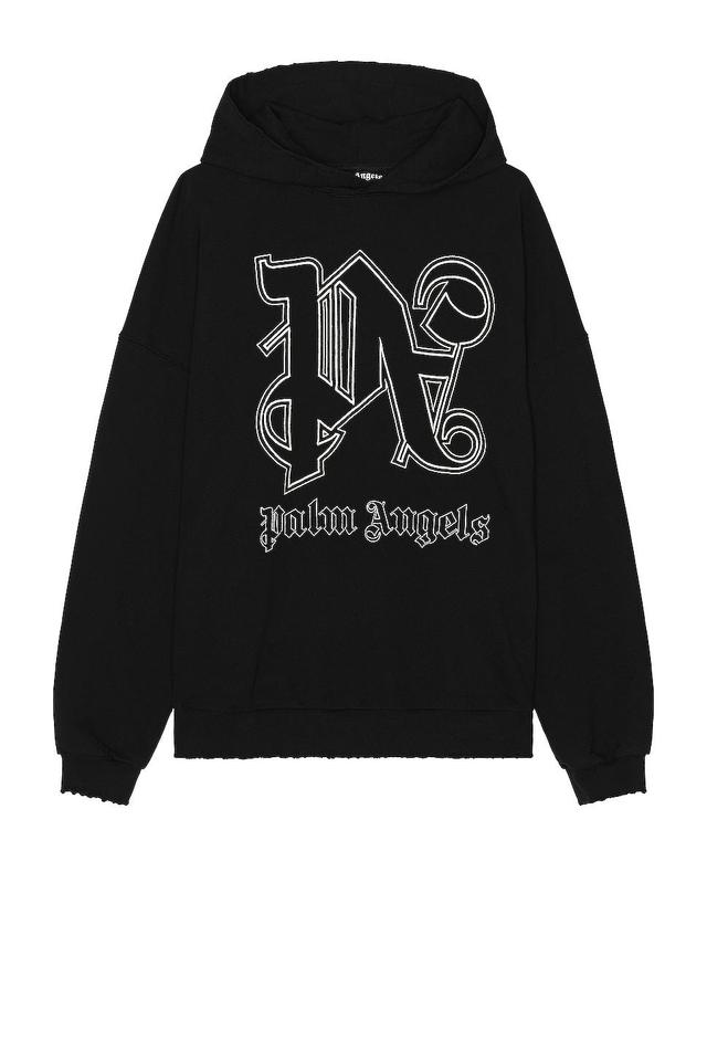 Palm Angels Monogram Statement Hoodie in Black - Black. Size S (also in XXL/2X). Product Image