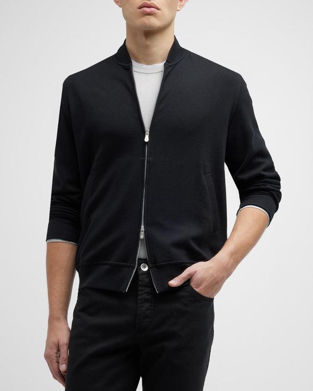 Mens Baseball Collar Travel Full-Zip Sweater Product Image