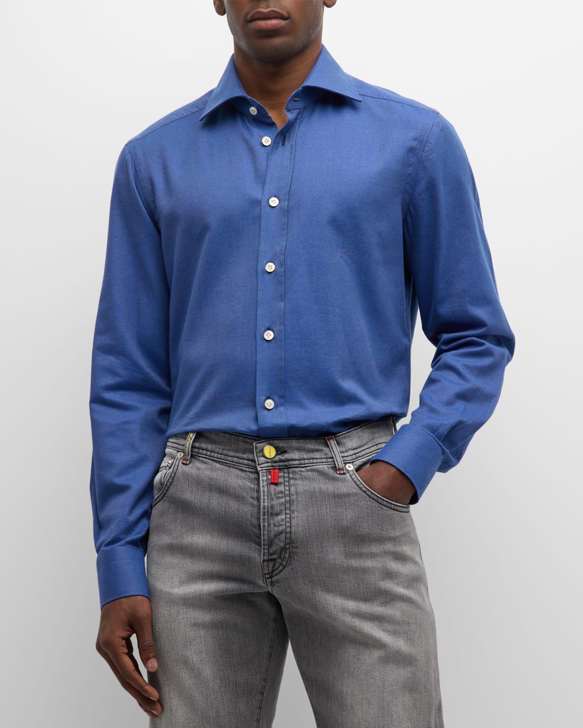 Mens Cotton Twill Sport Shirt Product Image