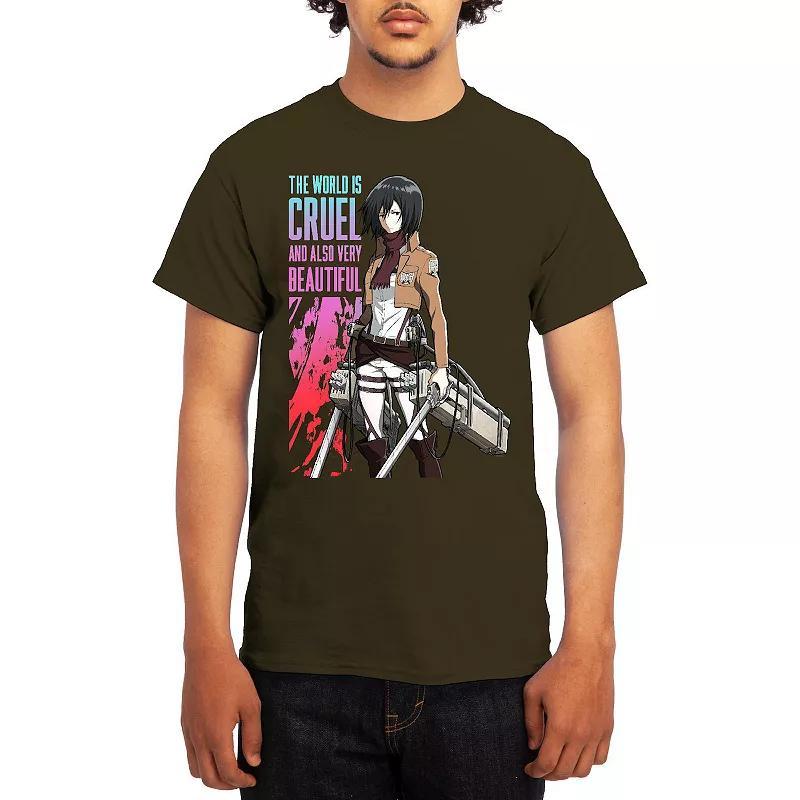 Mens Attack on Titan Tee Grey Lt Blue Product Image