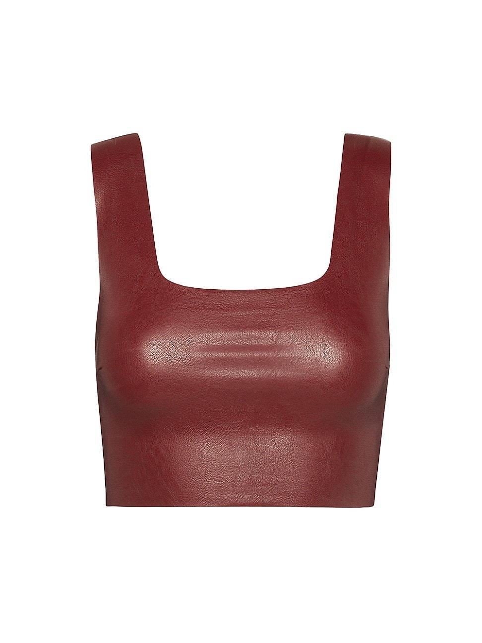 Womens Faux Leather Crop Top Product Image