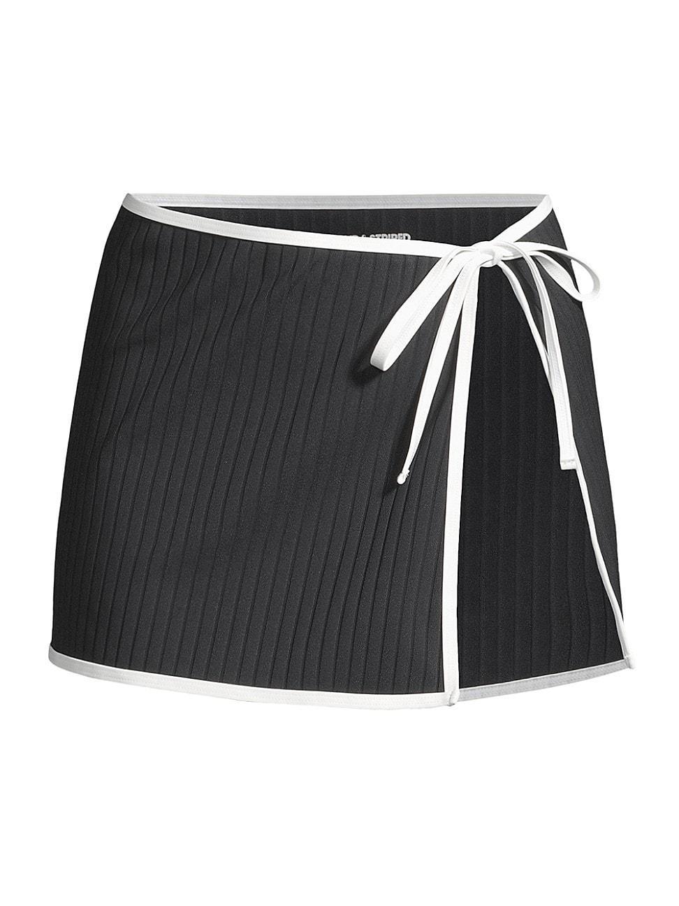 Solid & Striped Swim Skirt in Black. Product Image