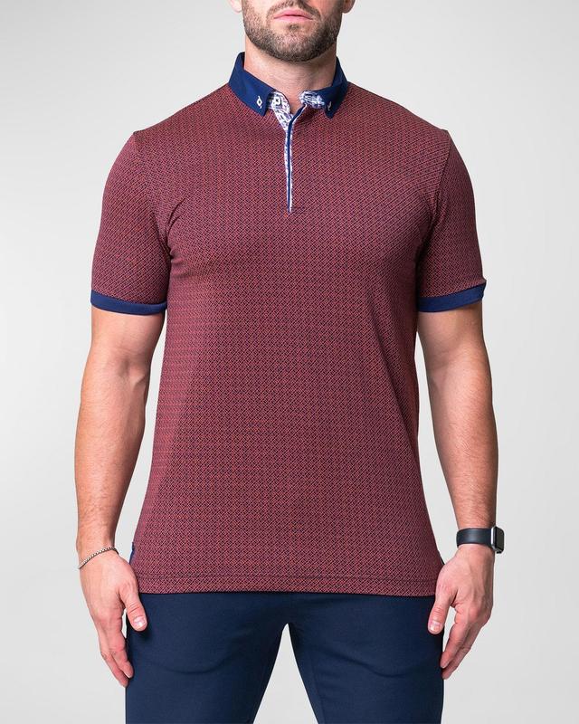 Maceoo Mozartopa Red Short Sleeve Cotton Polo Product Image