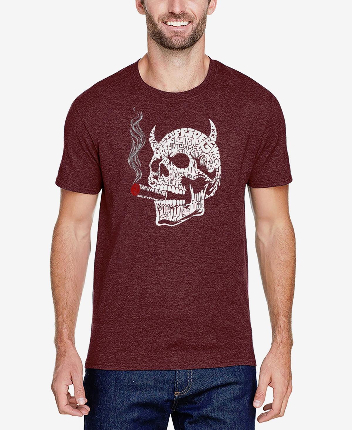 La Pop Art Mens 7 Deadly Sins Skull Premium Blend Word Art T-Shirt Product Image