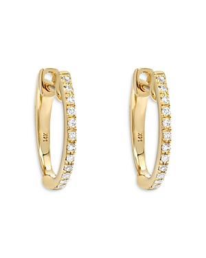 Zoe Lev Womens Diamond Huggie Earrings in Gold Product Image