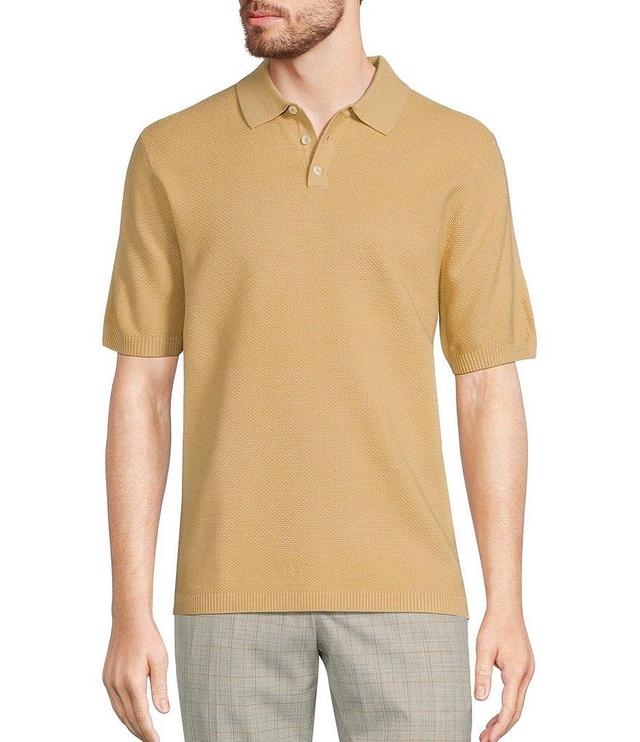 Murano Slim-Fit Solid Textured Polo Sweater Product Image