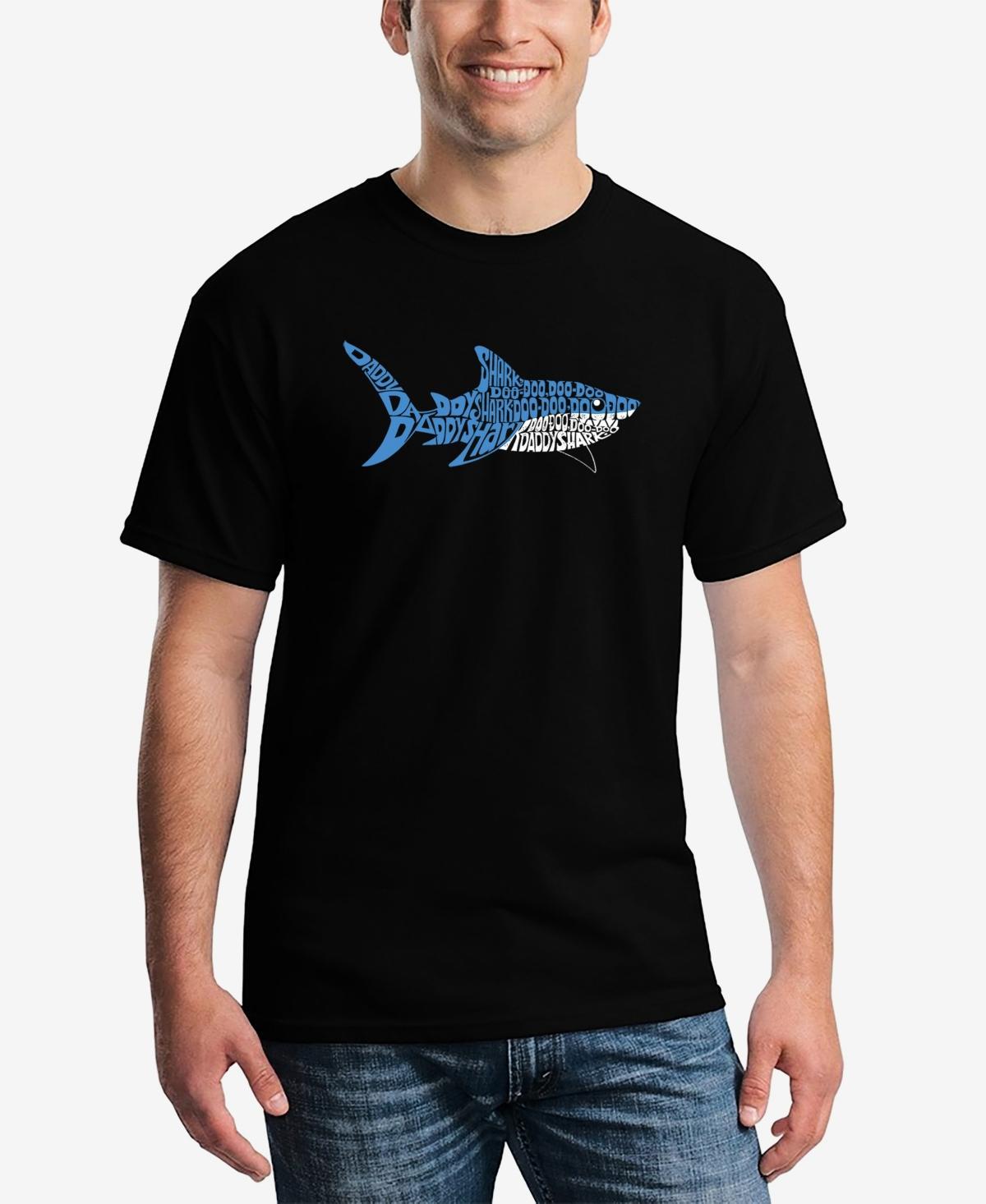 La Pop Art Mens Daddy Shark Word Art Short Sleeve T-shirt Product Image