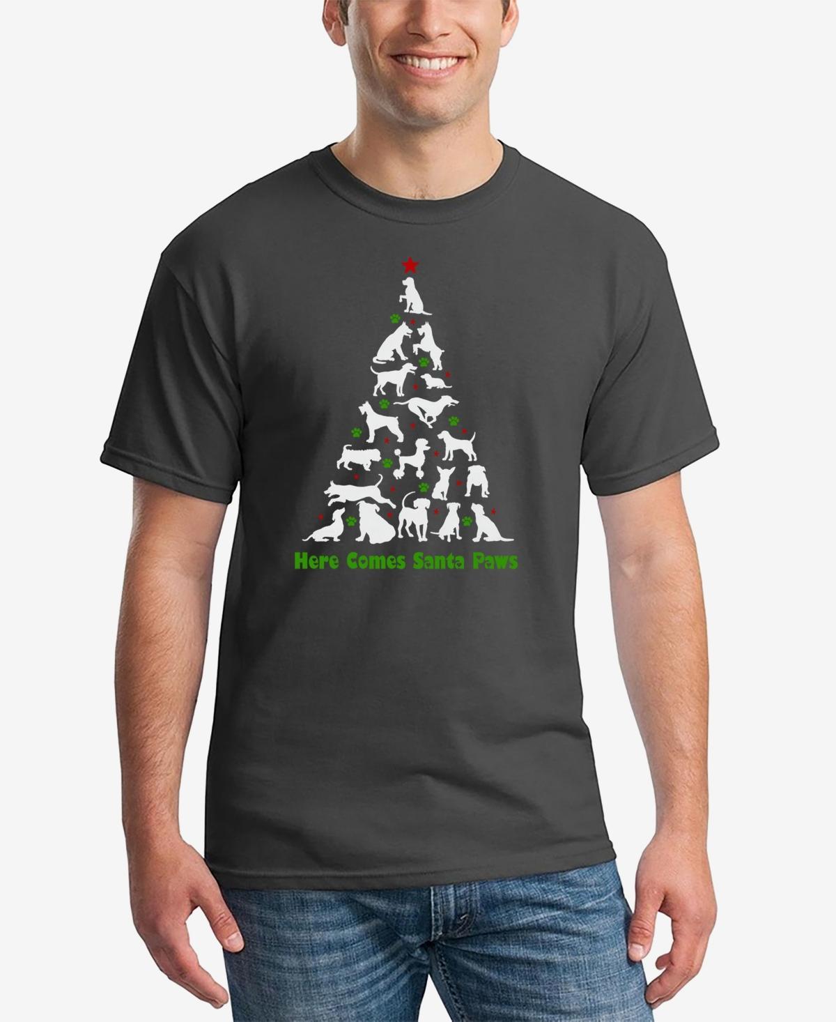 La Pop Art Mens Here Comes Santa Paws Word Art T-Shirt Product Image