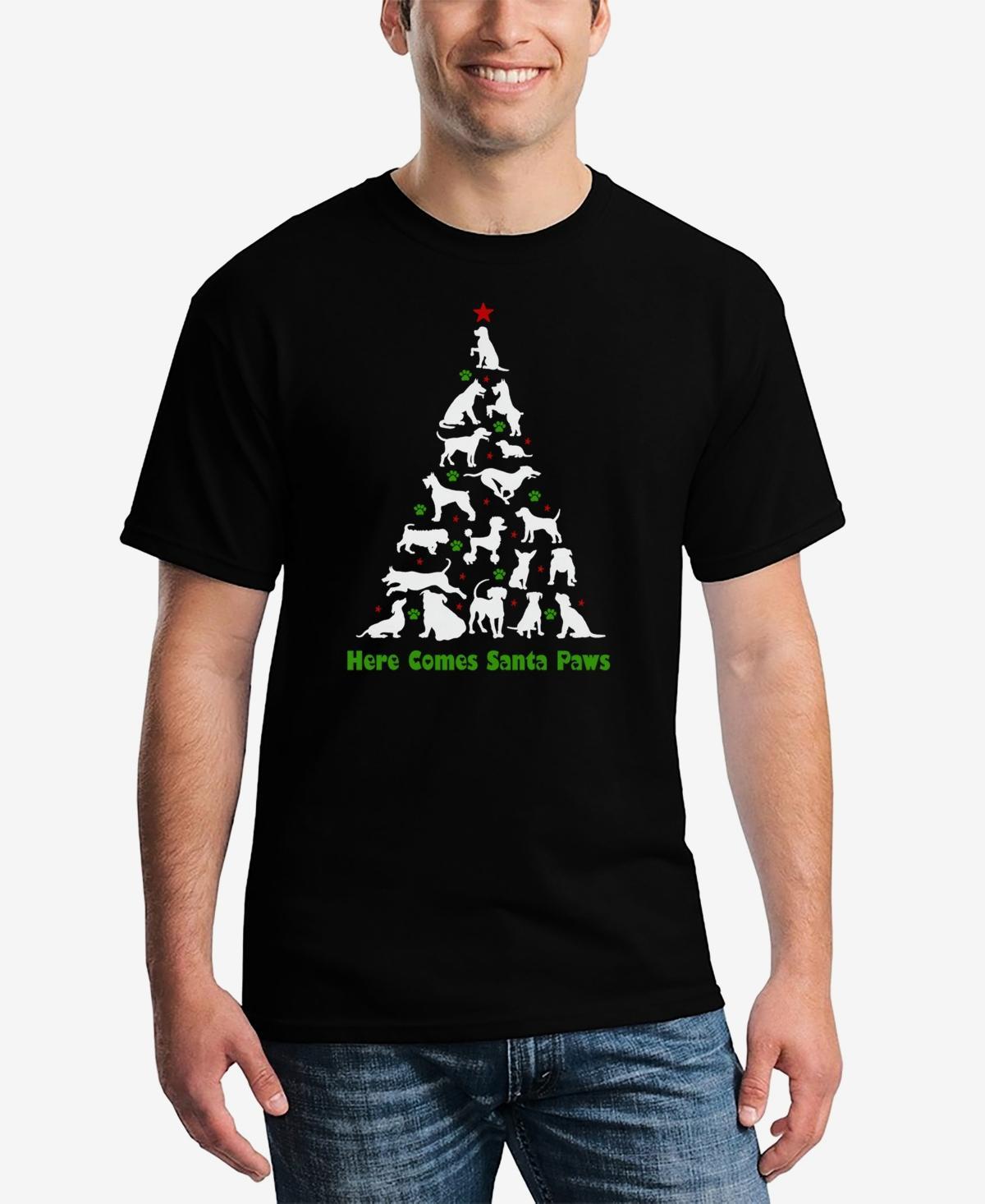 La Pop Art Mens Here Comes Santa Paws Word Art T-Shirt Product Image