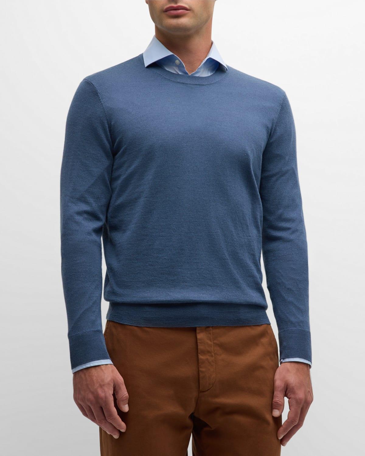 Mens Cashmere and Silk Crewneck Sweater Product Image