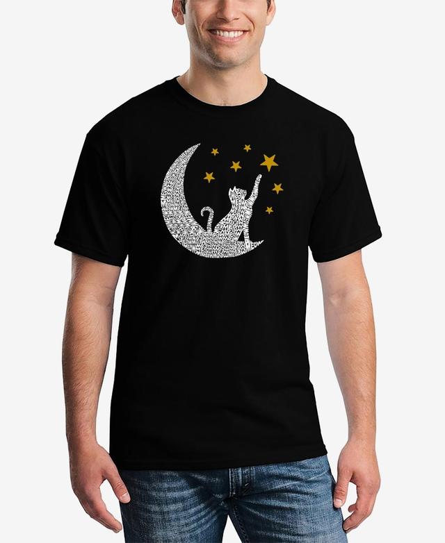 La Pop Art Cat Moon - Mens Word Art T-Shirt Product Image