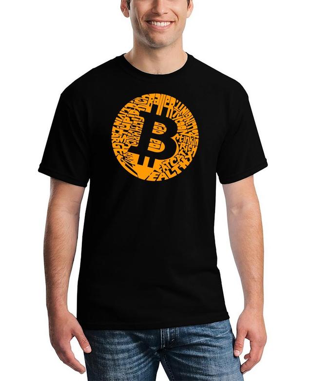 La Pop Art Mens Bitcoin Word Art T-shirt Product Image