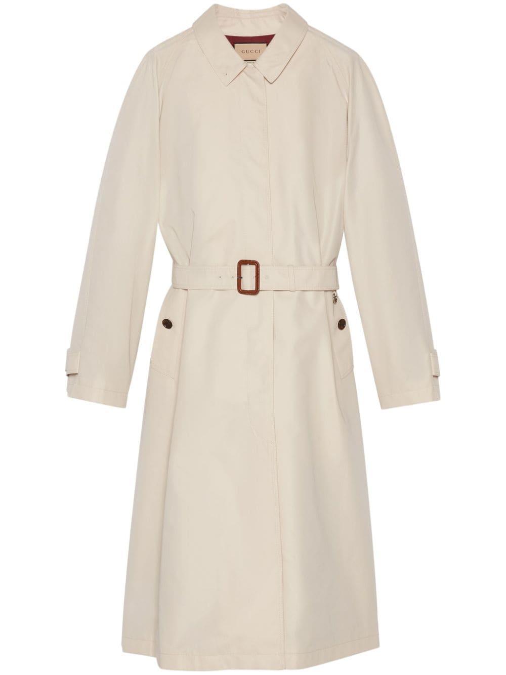 Belted Gabardine Trench Coat In Nude Product Image