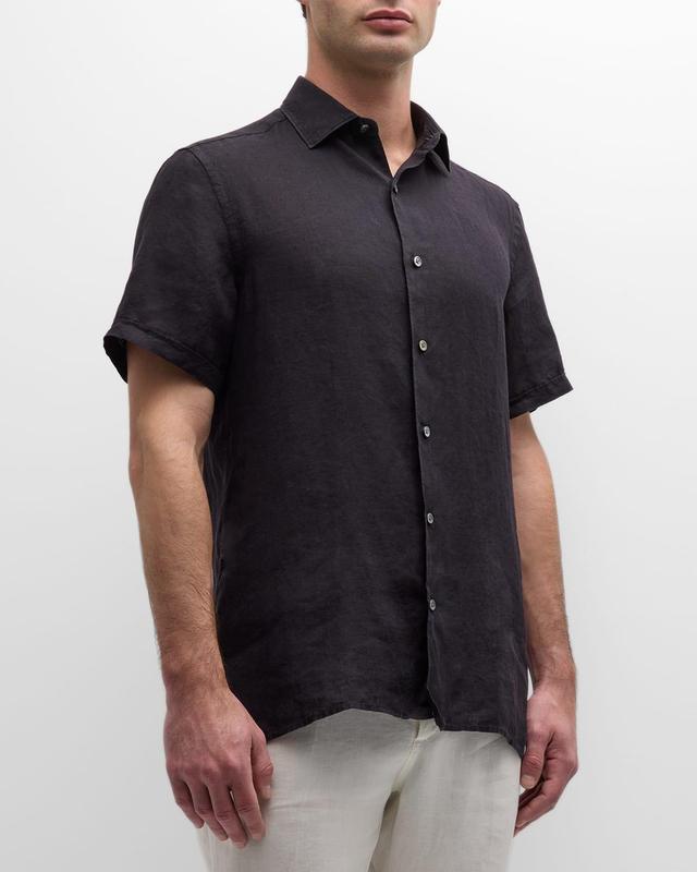 Mens Linen Short-Sleeve Shirt Product Image